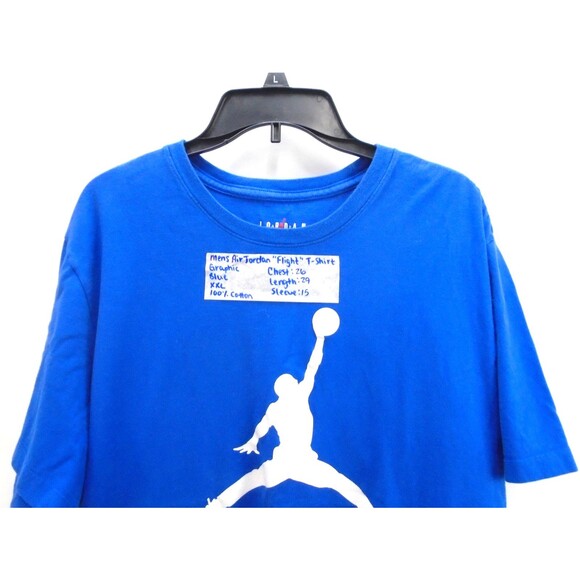 Nike Air Jordan Mens Size XXL Jumpman Flight Shirt Crew Neck Short Sleeve Blue - Picture 2 of 7